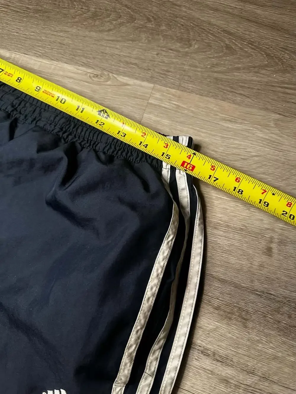Vintage Adidas Men's Navy Blue Nylon Track Pants with Ankle Zips